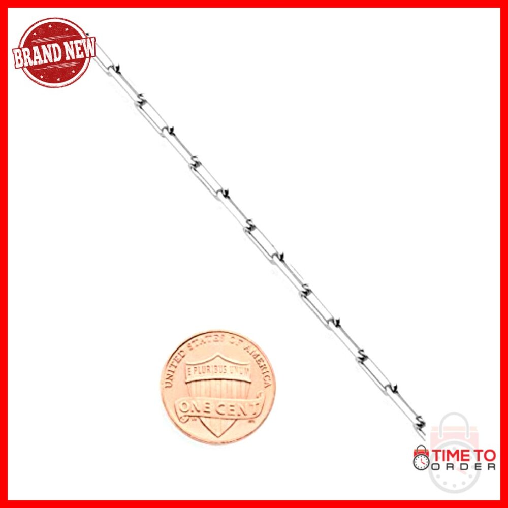 925 Sterling Silver 18K Gold Plated Paperclip Chain Necklace 16 Inches - Picture 3 of 7